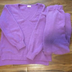 pink lily two piece purple sweater set